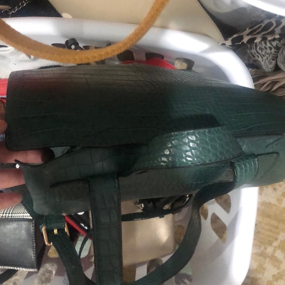 Emerald Faux Croc Backpack - Picture 3 of 4